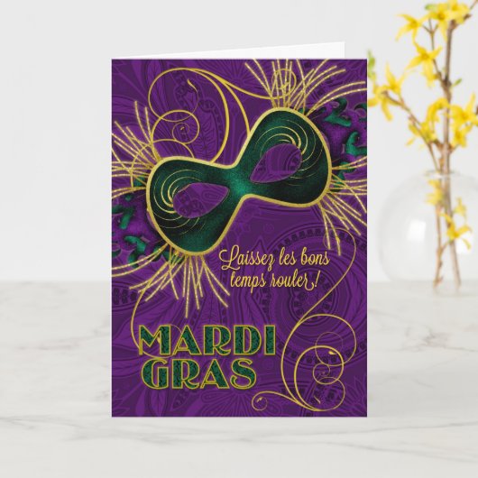 Mardi Gras Karte (Gelbe Blume)