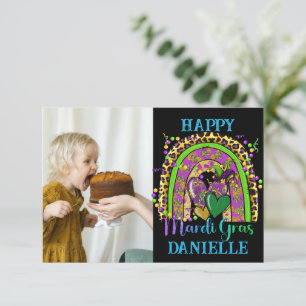 Mardi Gras Karte mit Regenbogen