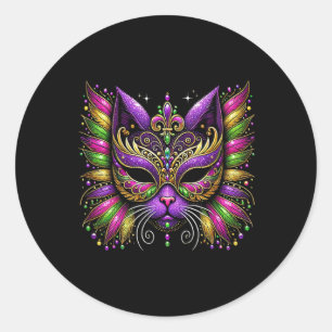 Mardi Gras Katzenmaske New Orleans Frauen Kinder M Runder Aufkleber