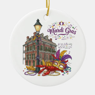 Mardi Gras Keramik Ornament