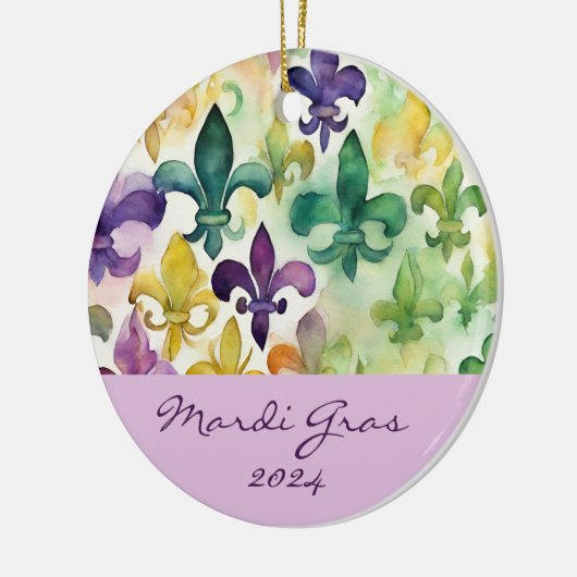 Mardi Gras Keramik Ornament (Links)
