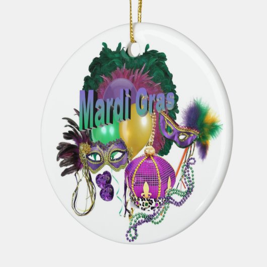 Mardi Gras Keramik Ornament (Links)