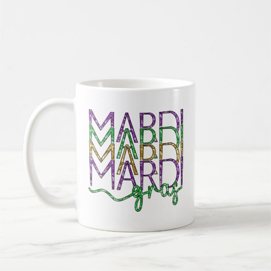Mardi Gras Keramik Tasse (Links)
