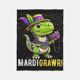 Mardi Gras Kinder-Shirt T Rex Dinosaur Mardi Grawr Fleecedecke