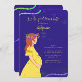 Mardi Gras Kinderdusche Einladung (Vorne/Hinten)