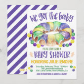 Mardi Gras Kinderdusche Einladung (Vorne/Hinten)