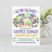 Mardi Gras Kinderdusche Einladung (Stehend Vorderseite)