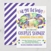 Mardi Gras Kinderdusche Einladung (Vorne/Hinten)