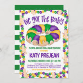 Mardi Gras Kinderdusche Einladung (Vorne/Hinten)