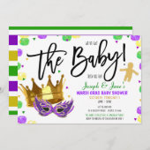 Mardi Gras Kinderdusche Einladung (Vorne/Hinten)