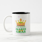 Mardi Gras King 2023 Zweifarbige Tasse (Links)