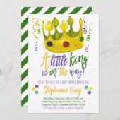Mardi Gras King Baby Shower Einladung (Vorne/Hinten)