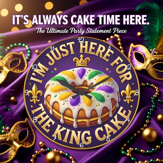 Mardi Gras King Cake Celebration Große Wanduhr