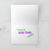 Mardi Gras King Cake Crown Laissez Les Bons Tempel Karte (Innenseite)