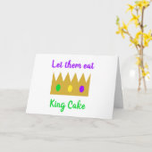 Mardi Gras King Cake Crown Laissez Les Bons Tempel Karte (Gelbe Blume)