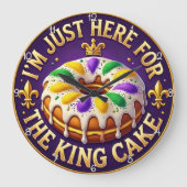 Mardi Gras King Cake Feier Große Wanduhr (Vorderseite)