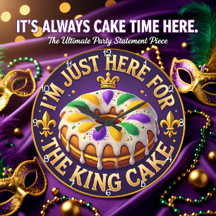 Mardi Gras King Cake Feier Große Wanduhr