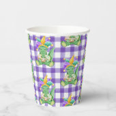 Mardi Gras King Cake Gator und Gingham Paper Cup Pappbecher (Links)