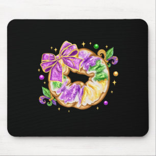Mardi Gras King Cake Lilie Coqu Mousepad