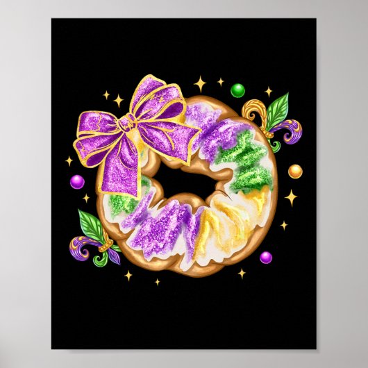 Mardi Gras King Cake Lilie Coqu Poster (Vorne)