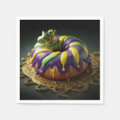 Mardi Gras King Cake mit Krone Serviette (Vorderseite)