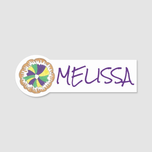Mardi Gras King Cake Namensschild (Vorderseite)