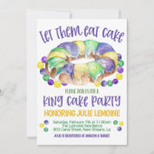 Mardi Gras King Cake Party Invitation Einladung (Vorderseite)