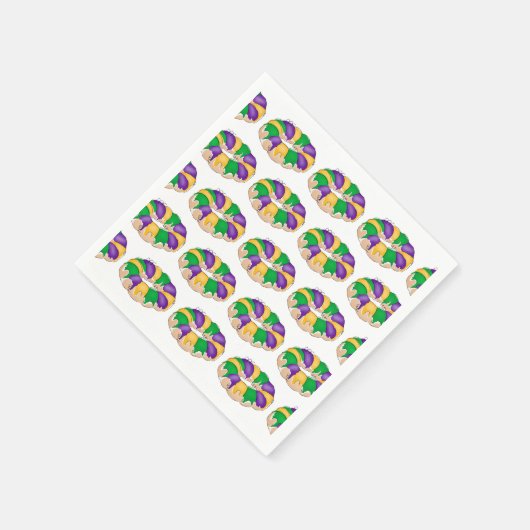 Mardi Gras King Cake Serviette (Ecke)