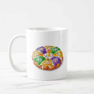 Mardi Gras King Cake with Plastic Baby Holiday Mug Kaffeetasse