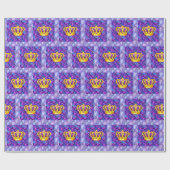 Mardi Gras King Crown Lila Karneval Geschenkpapier (Flach)