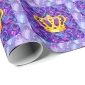 Mardi Gras King Crown Lila Karneval Geschenkpapier (Rolleneckpunkt)