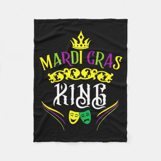 Mardi Gras King Funny New Orleans Party Parade Fleecedecke (Vorderseite)