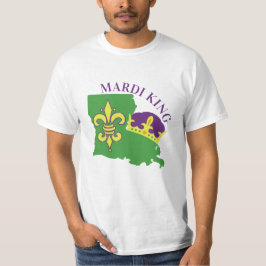 Mardi Gras King Louisiana Crown & Lilie T-Shirt