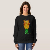 Mardi Gras King Mask Swinger Roter Ananas Sweatshirt (Vorne ganz)