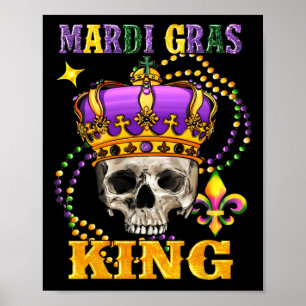 Mardi Gras King Men Carnival Kostümgeschenk Mardi  Poster