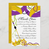 Mardi Gras King's Court Einladung (Vorne/Hinten)