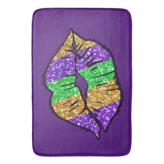 Mardi Gras Kiss Bath Mat Badematte (Vorderseite Vertikal)