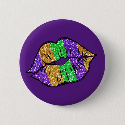 Mardi Gras Kiss Button (Vorderseite)
