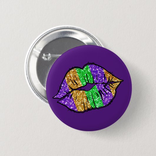 Mardi Gras Kiss Button (Vorne & Hinten)