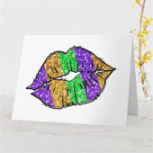 Mardi Gras Kiss Grußkarte (Leere) Karte (Gelbe Blume)