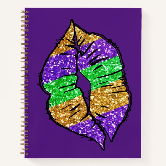 Mardi Gras Kiss-Notebook Notizblock (Vorderseite)