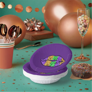 Mardi Gras Kiss Paper Bowls Pappteller