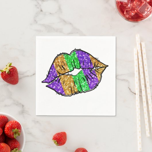 Mardi Gras Kiss Paper Napkins Serviette (Beispiel)