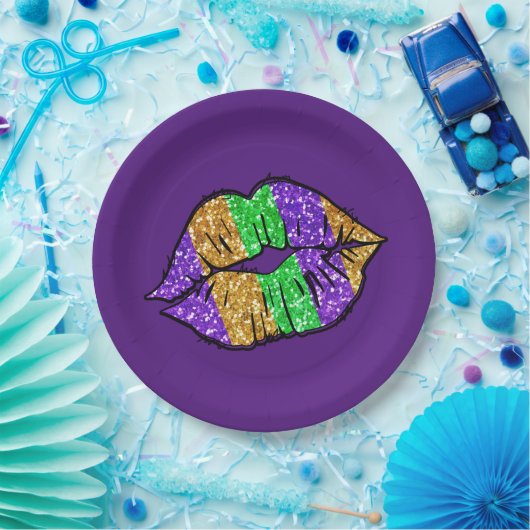 Mardi Gras Kiss Paper Tellers Pappteller (Party)