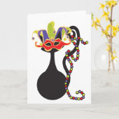 Mardi Gras Kitty Card Karte (Gelbe Blume)