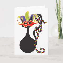 Mardi Gras Kitty Card Karte