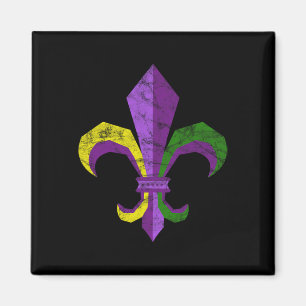 Mardi Gras Kleidung - Vintage Lilie Magnet