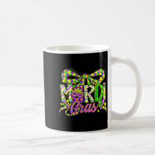 Mardi Gras Kokette Bogen Karneval Typografie Mädch Kaffeetasse