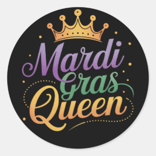 Mardi Gras Königinnen Umzug Kostüm Party Runder Aufkleber