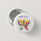 Mardi Gras Königskrone Onkel-werden Button (Vorne & Hinten)